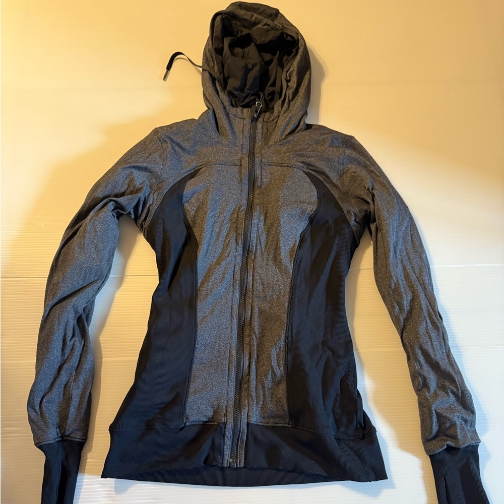 Lululemon Athletica Gray and Black Utility Jacket with Hood